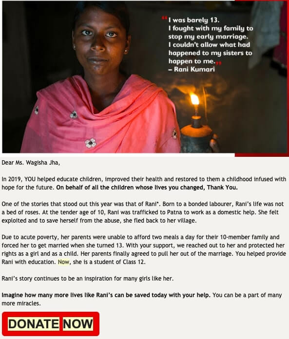 save the children thank you donor letter